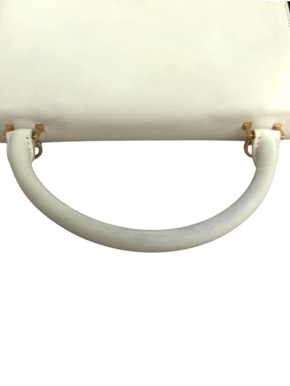 Celine Tricolor Calfskin Trapeze Bag - Off-White, Brown, Black - Picture 12 of 15